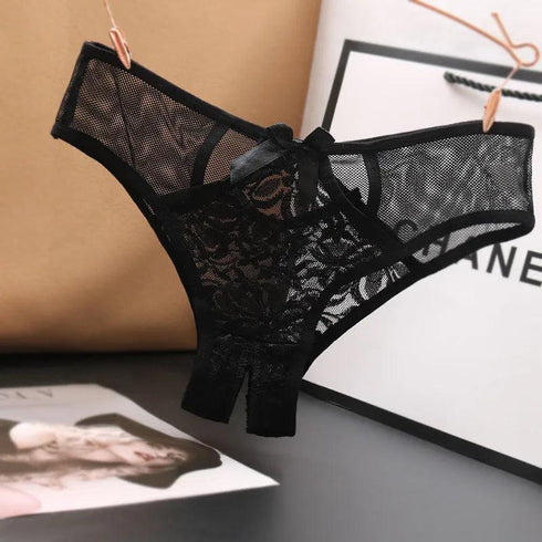 Floral Lace Open Crotch Panties